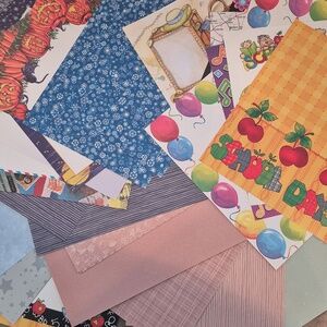 ASSORTED Patterned 8.5" X 11" Craft, Scrapbook, Card Making Paper, 58 Sheets